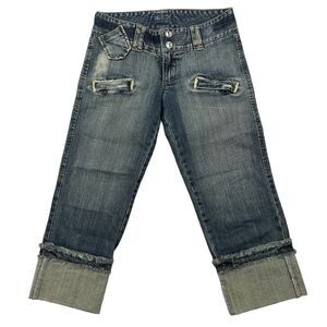 Pre-Loved Gang-Rio Brazilian Women US 2 Jeans Washed Denim Capri 3/4 Pants